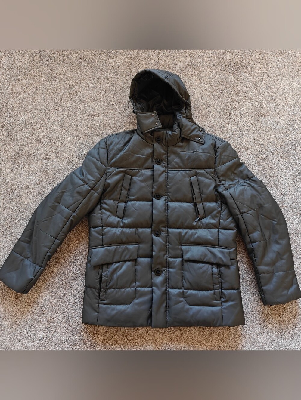 Hodo Men's Insulated Puffer Parka Jacket with Detachable Hood — Size XL